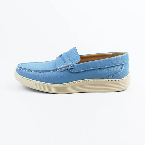 Moccasin pour homme confort R110 Bleu ciel cuir sandale médicale femme confortable Maroc